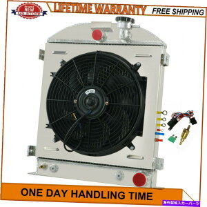 Radiator 3�񃉃W�G�[�^�[�V�����E�h�t�@��+�����[�t�B�b�g1928-1931�t�H�[�h���f��-A�O�����V�F���V�F�r�[ 3 Row Radiator Shroud Fan+Relay Fit 1928-1931 Ford Model-A Grille-Shells Chevy�y���s�A���i�z