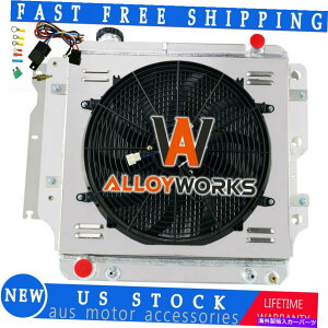 Radiator 3A~jEWG[^[VEht@+1987N2006ÑT[X^bgW[vO[TJ YJ 3 Rows Aluminum Radiator Shroud Fan+Thermostat For 1987-2006 Jeep Wrangler TJ YJ