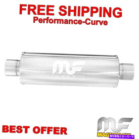 マフラー 2.25 "C/C 4"ラウンド22 "ボディマグナフローマフラーSS 10435 2.25" C/C 4" Round 22" Body MagnaFlow Muffler SS 10435