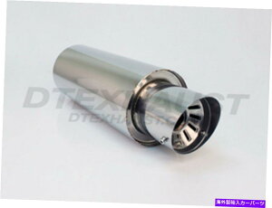 マフラー DTM-147S HIポリッシュステンレスマフラー6 "丸サイレンサースラント先端2.25"インレット DTM-147S HI POLISH STAINLESS MUFFLER 6" ROUND SILENCER SLANTED TIP 2.25" INLET