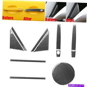 hAs[ V{[J}̂߂̖{̃J[{t@Co[^N̑hAnhJo[g For Chevrolet Camaro Real Carbon Fiber Tank Pillar Window Door Handle Cover Trim