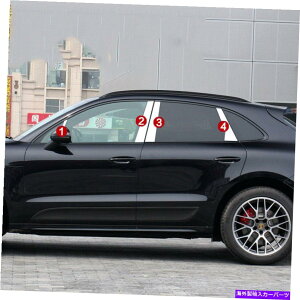 ドアピラー ポルシェマカンのクロム柱トリム2015-2021ドアカバーミラーリングポストカバー Chrome Pillar Trim For Porsche Macan 2015-2021 Door Cover Mirrored Post cover