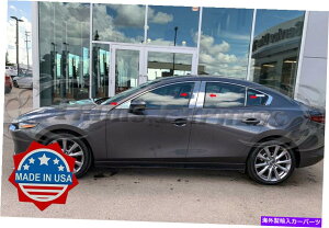 hAs[ 2019-2021 Mazda 3 Mazda3 Sedan 8pc Pillar|XgXeX|ghA 2019-2021 Mazda 3 Mazda3 Sedan 8Pc Pillar Post Stainless Steel Trim Door