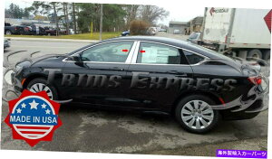 ドアピラー フィット:2015-2017クライスラー200 4PCピラーポストステンレススチールトリムドアカバー fit:2015-2017 Chrysler 200 4Pc Pillar Post Stainless Steel Trim Door Cover