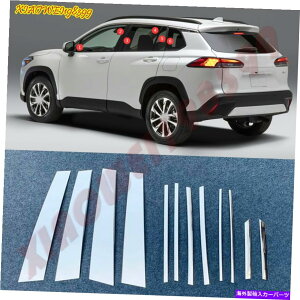 hAs[ g^J[NX2022-23̃X`[NTChhAEBhE̒̒Jo[ Steel Chrome Side Door Window Pillar Post Cover For Toyota Corolla Cross 2022-23