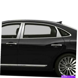 ドアピラー フィット:2009-2014ヒュンダイエクウス6PCピラーポストステンレススチールトリムドアカバー fit:2009-2014 Hyundai Equus 6Pc Pillar Post Stainless Steel Trim Door Cover