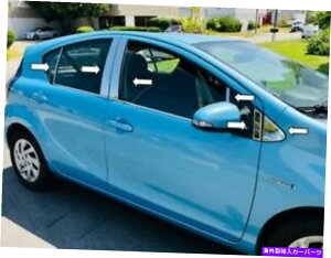 hAs[ tBbgF2012-2020g^vEXC 12pcs[|XgXeXX`[ghAJo[ fit:2012-2020 Toyota Prius C 12Pc Pillar Post Stainless Steel Trim Door Cover