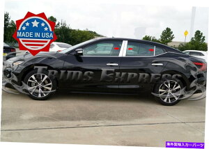 ドアピラー フィット:2016-2021日産最大6pcクロム柱ポストステンレス鋼トリムドア fit:2016-2021 Nissan Maxima 6Pc Chrome Pillar Post Stainless Steel Trim Door