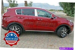 hAs[ tBbgF2017-2020 Kia Sportage 8PC Chrome Pillar PostXeXX`[ghA fit:2017-2020 Kia Sportage 8Pc Chrome Pillar Post Stainless Steel Trim Door