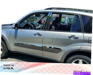 hAs[ g^RAV4̂߂̃XeXX`[s[|XgNg6PC 2001-2005 Stainless Steel Pillar Post Chrome Trim 6PC For Toyota RAV4 2001-2005