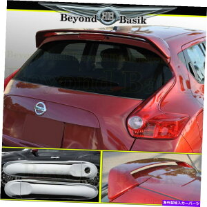 hAs[ 2011-2017̓YW[NX|C[+NhAnhJo[X}[gL[z1 For 2011-2017 Nissan Juke Spoiler+Chrome Door Handle Covers w/o Smart Keyholes1