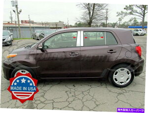 ドアピラー フィット:2008-2014 Scion XD 6PC Chrome Pillarポストステンレススチールトリムドアカバー fit:2008-2014 Scion xD 6Pc Chrome Pillar Post Stainless Steel Trim Door Cover