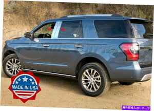 hAs[ 2018-2021 Ford Expedition 4PC Chrome Pillar Post TrimXeXX`[hAJo[ 2018-2021 Ford Expedition 4Pc Chrome Pillar Post Trim Stainless Steel Door Cover