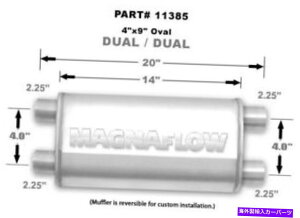 �}�t���[ Magnaflow���j�o�[�T���p�t�H�[�}���X�r�C�}�t���[11385�f���A���f���A���X�g���[�g Magnaflow Universal Performance Exhaust Muffler 11385 Dual Dual Straight Through�y���s�A���i�z