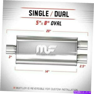 }t[ Magnaflow 12198 High Flow Muffler Oval 5x8x14 "-2.5" in/3 "out-single/dual MAGNAFLOW 12198 High Flow Muffler Oval 5x8x14"-2.5"In/3"Out-Single/Dual