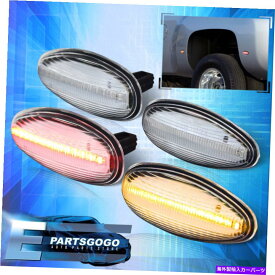 サイドマーカー 01-14のシルバラードシエラダイアル4pcsクリアLEDリアサイドフェンダーマーカーライト For 01-14 Silverado Sierra Dually 4PCS Clear LED Rear Side Fender Marker Lights【並行輸入品】