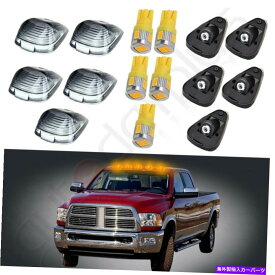 サイドマーカー フォードピックアップトラックスモークレンズルーフキャブマーカーライト + T10アンバーLED電球用5x 5X FOR FORD PICKUP TRUCK SMOKE LENS ROOF CAB MARKER LIGHTS + T10 AMBER LED BULB