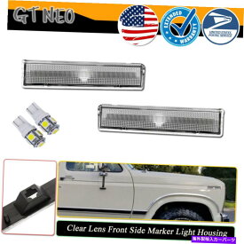 サイドマーカー 80-86フォードブロンコF150 F250 F350用のクリアサイドマーカーインジケーターホワイトLEDランプ Clear Side Marker Indicator White LED Lamps For 80-86 Ford BRONCO F150 F250 F350