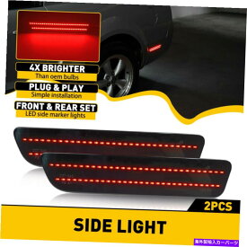 サイドマーカー 05-09 WTフォードマスタングスモークLEDリアバンパーサイドマーカーライトレッドランプペア For 05-09 WT Ford Mustang Smoked LED Rear Bumper Side Marker Light Red Lamp PAIR