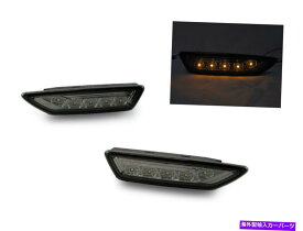 サイドマーカー 2009-12メルセデスR230 SLクラスAMGのスモークアンバーLEDバンパーサイドマーカーライト Smoke Amber LED Bumper Side Marker Lights For 2009-12 Mercedes R230 SL Class AMG