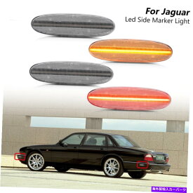 サイドマーカー 4xクリアLEDフロントリアサイドマーカー98-03ジャガーXJ XJ8 XJRスポーツVDP 4x Clear LED Front Rear Side Marker Light For 98-03 Jaguar XJ XJ8 XJR Sport VDP