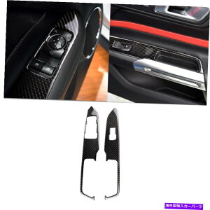 trim panel 2PCS�J�[�{���t�@�C�o�[�E�B���h�E���t�g�X�C�b�`�p�l���J�o�[�t�H�[�h�}�X�^���O2015-2019�̃g���� 2Pcs Carbon Fiber Window Lift Switch Panel Cover Trim For Ford Mustang 2015-2019