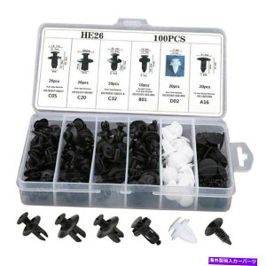 trim panel tF_[Ci[t@Xi[xbgvbVNbvNbve[i[6TCYԗp100 PCS̃jo[T Fender Liner Fastener Rivet Push Clips Retainer 6 Size Universal for Car 100 Pcs