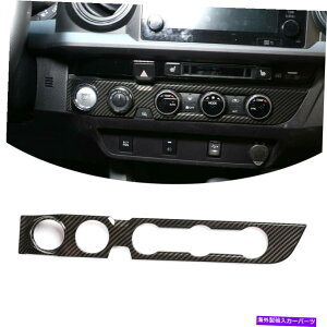 trim panel g^^R}16-20̃J[{t@Co[GARmuplgJo[ABS Carbon Fiber Air Condition Knob Panel Trim Cover ABS For Toyota Tacoma 16-20