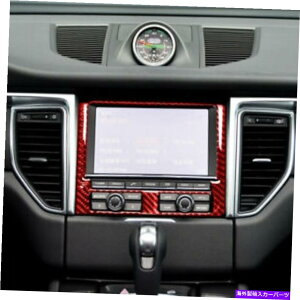 trim panel 14-18|VF}Ĵ߂̖{̃J[{t@Co[J[irQ[Vplt[Jo[g Real Carbon Fiber Car Navigation Panel Frame Cover Trim for 14-18 Porsche Macan