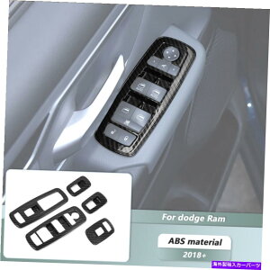 trim panel �_�b�W�����p�̃J�[�{���t�@�C�o�[�E�B���h�E���t�g�X�C�b�`�p�l���J�o�[�g����1500�A�N�Z�T���[ Carbon Fiber Window Lift Switch Panel Cover Trim for Dodge Ram 1500 Accessories�y���s�A���i�z