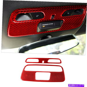 trim panel �V�{���[�J�}���p17-19���b�h�J�[�{���t�@�C�o�[�����ǂݎ�胉�C�g�p�l���J�o�[�g���� For Chevrolet Camaro 17-19 Red Carbon Fiber Roof Reading Light Panel Cover Trim�y���s�A���i�z