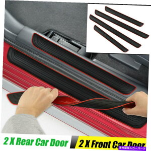 trim panel 4PCS�u���b�N���j�o�[�T�����o�[�J�[�h�A�C��~���J�o�[�p�l���X�e�b�v�v���e�N�^�[�g���� 4Pcs Black Universal Rubber Car Door Scuff Sill Cover Panel Step Protector Trim�y���s�A���i�z