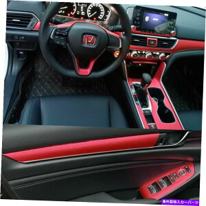 trim panel z_AR[h2018-2020ANZT[p̃bhJ[{t@Co[CeAplXebJ[ Red Carbon Fiber Interior Panel Sticker For Honda Accord 2018-2020 Accessories