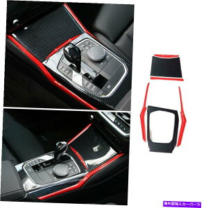trim panel BMW 3�V���[�YG20 2019-2021���b�h+�J�[�{���t�@�C�o�[�M�A�V�t�g�p�l���̑����g���� For BMW 3 Series G20 2019-2021 Red+Carbon Fiber Gear Shift Panel Decoration Trim