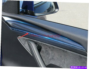 trim panel J[{t@Co[X^C̓hApl̑Jo[eXf3 2017-2021̃g Carbon Fiber Style Inner Door Panel Decor Cover Trim For Tesla Model 3 2017-2021