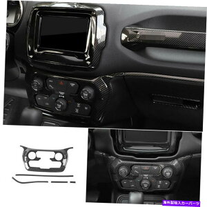 trim panel Jeep Renegade 2018-2020�J�[�{���t�@�C�o�[�R���\�[��AC�X�C�b�`�R���g���[���p�l���g�����p For Jeep Renegade 2018-2020 Carbon Fiber Console AC Switch Control Panel Trim�y���s�A���i�z