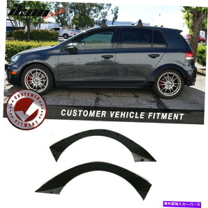 trim panel フィット09-11フォルクスワーゲンゴルフGTI RBスタイルリアワイドボディフェンダーフレア-PU Fits 09-11 Volkswagen Golf GTi RB Style Rear Wide Body Fender Flares - PU