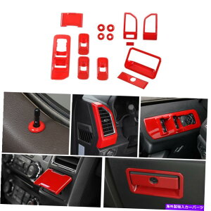trim panel Ford F150 2015-2020���b�h�A�N�Z�T���[��13�{�̃C���e���A�p�l���g�����J�o�[ 13x Interior Decoration Panel Trim Cover for Ford F150 2015-2020 Red Accessories