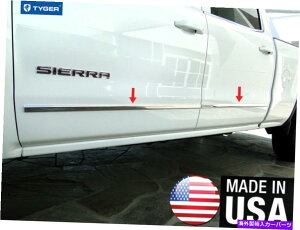 trim panel 14-18̃Vo[h/VG_uLu{fBTCh[fBOgI[o[C1 1/8 '' 4pc For 14-18 Silverado/Sierra Double Cab Body Side Molding Trim Overlay 1 1/8'' 4PC