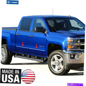 trim panel 14-18Vo[h/VG_uLu{fBTCh[fBOg1 1/8 '' 4pc̃^CK[ TYGER For 14-18 Silverado/Sierra Double Cab Body Side Molding Trim 1 1/8'' 4PC
