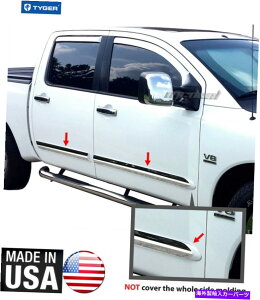 trim panel ^CK[2015N4ɃtBbg܂Y^C^N[Lu{fBTCh[fBOg3 "4pc TYGER Fits 04-2015 Nissan Titan Crew Cab Body Side Moulding Trim 3" Wide 4PC