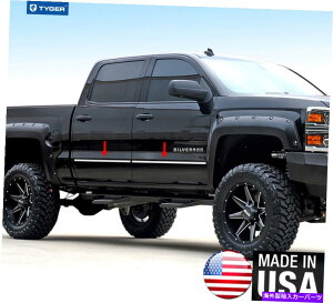 trim panel 2018N14-2018̃^CK[/VN[Lu{fBTCh[fBOg1 1/8 '' 4pc TYGER For 14-2018 Silverado/Sierra Crew Cab Body Side Molding Trim 1 1/8'' 4PC