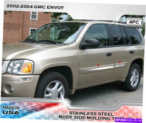 trim panel �X�e�����X�|�̃{�f�B�T�C�h���[���f�B���O�g����4PC�t�B�b�gGMC�G���{�C02-04 Stainless Steel Body Side Molding Trim 4PC Fits GMC Envoy 02-04�y���s�A���i�z