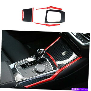 trim panel BMW 3V[YG20 2019-2021bh+J[{t@Co[̃MAVtgplfR[Vg Gear Shift Panel Decoration Trim For BMW 3 Series G20 2019-2021 Red+Carbon Fiber