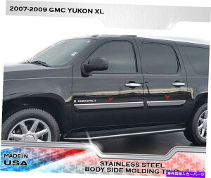 trim panel ステンレススチールトップ3/4 "幅のボディサイドモールディングトリム4PCフィットGMCユーコンXL 07-09 Stainless Steel TOP 3/4" Wide Body Side Molding Trim 4PC Fits GMC Yukon XL 07-09