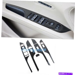 trim panel LfbNCT6 2016-2020̂߂̖{̃J[{t@Co[J[EBhEXCb`plJo[g Real Carbon Fiber Car Window Switch Panel Cover Trim For Cadillac CT6 2016-2020