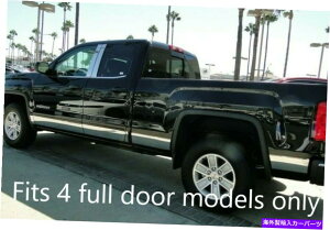 trim panel 14-18 GMCシエラクルーキャブ8 'ベッドステンレススチールロッカーパネルトリム8 "12pc 14-18 GMC Sierra Crew Cab 8' Bed Stainless Steel Rocker Panel Trim 8" 12PC