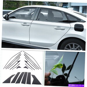 trim panel z_VrbNZ_2022ubNJ[EBhEt[Ŝ̃ZbgplJo[gLbg For Honda Civic Sedan 2022 Black Car Window Frame Whole Set Panel Cover Trim Kit