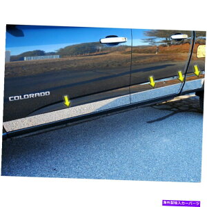 trim panel 8p���b�J�[�p�l���g����2015-21�V�{���[�R�����h�N���[[�X�e�����X�|] 8p Lower Rocker Panel Trim fit for 2015-21 Chevy Colorado Crew [Stainless Steel]�y���s�A���i�z