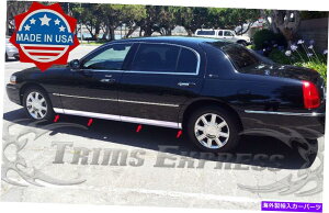 trim panel 2000-2009�����J�[���^�E���J�[L���f���������b�J�[�p�l���{�f�B�T�C�h���[���f�B���O�g����8pc 2000-2009 Lincoln Town Car L Model Lower Rocker Panel Body Side Molding Trim 8Pc�y���s�A���i�z